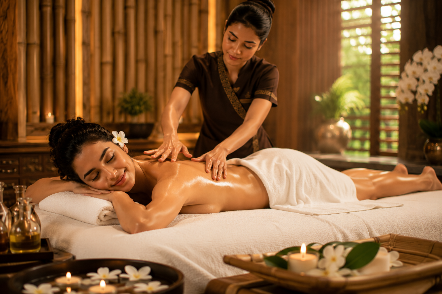 Exfoliating organic herbal scrub massage