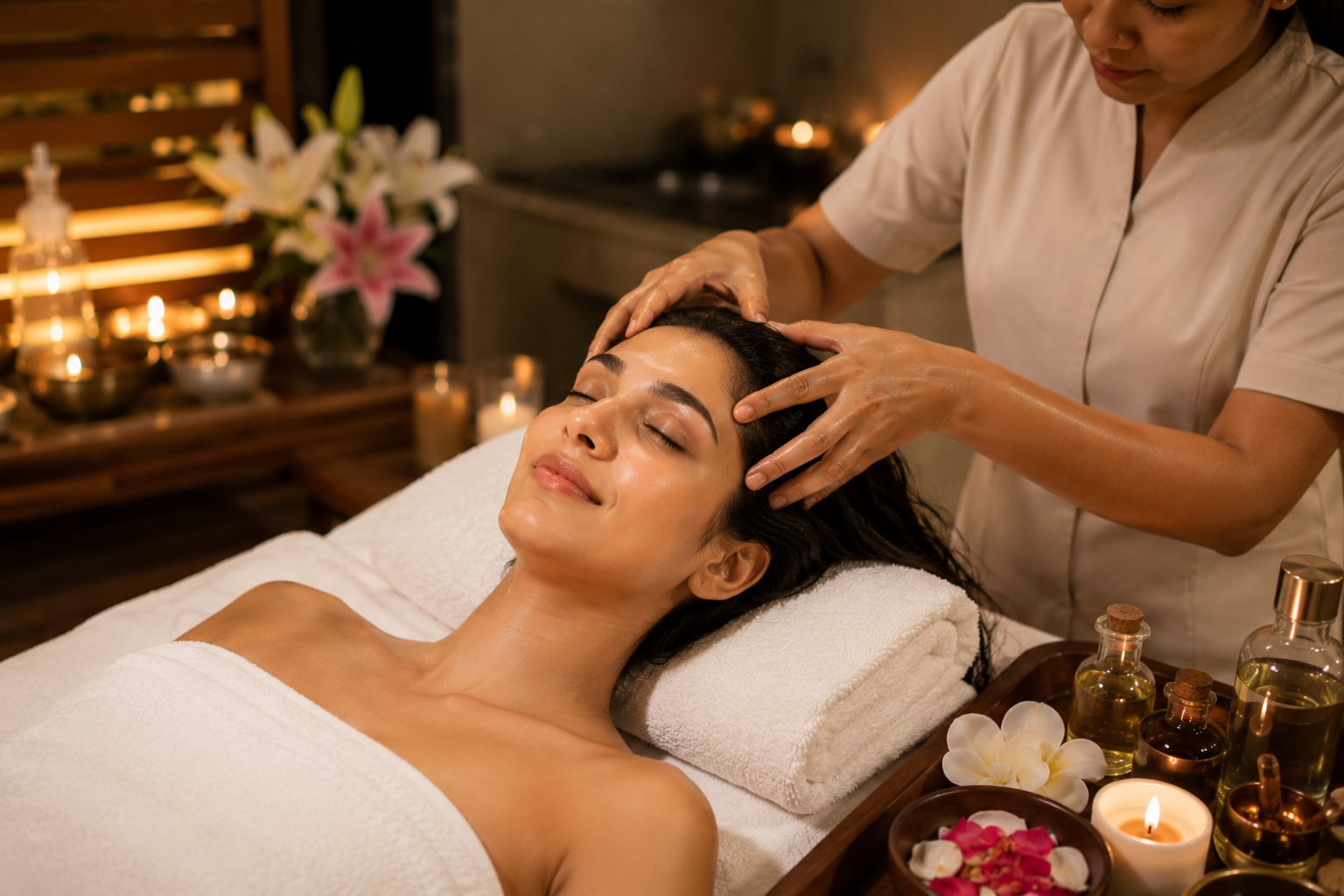 Vedic head and hair massage