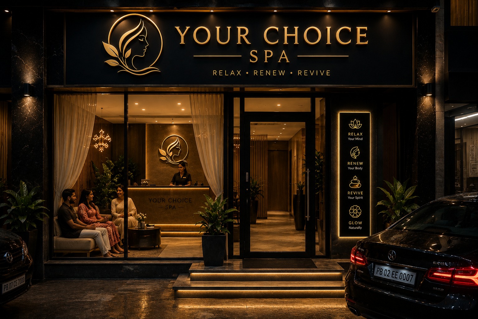 Warm welcoming reception area of Your Choice Spa luxury spa